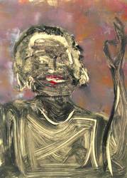 Eartha Kitt a monotype print by Arthur Secunda