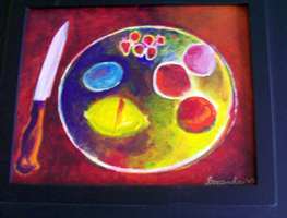 The butler did it an acrylic paintin on board by Arthur Secunda